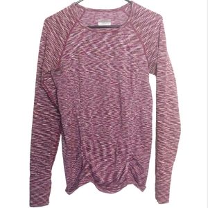 Athleta Women's Heathered Purple Long Sleeve Ruched Athletic Top Size Medium